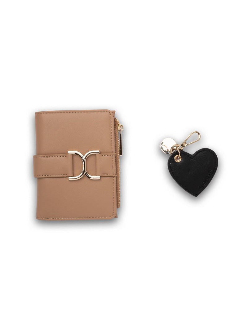 Mocha Gift Pack 3B - Paloma Small Wallet & Savannah Heart Key Ring - Camel