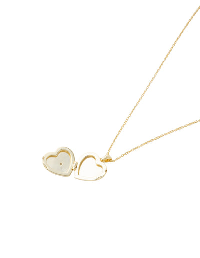 Elly Lou Lana Heart Locket Necklace - Light Gold