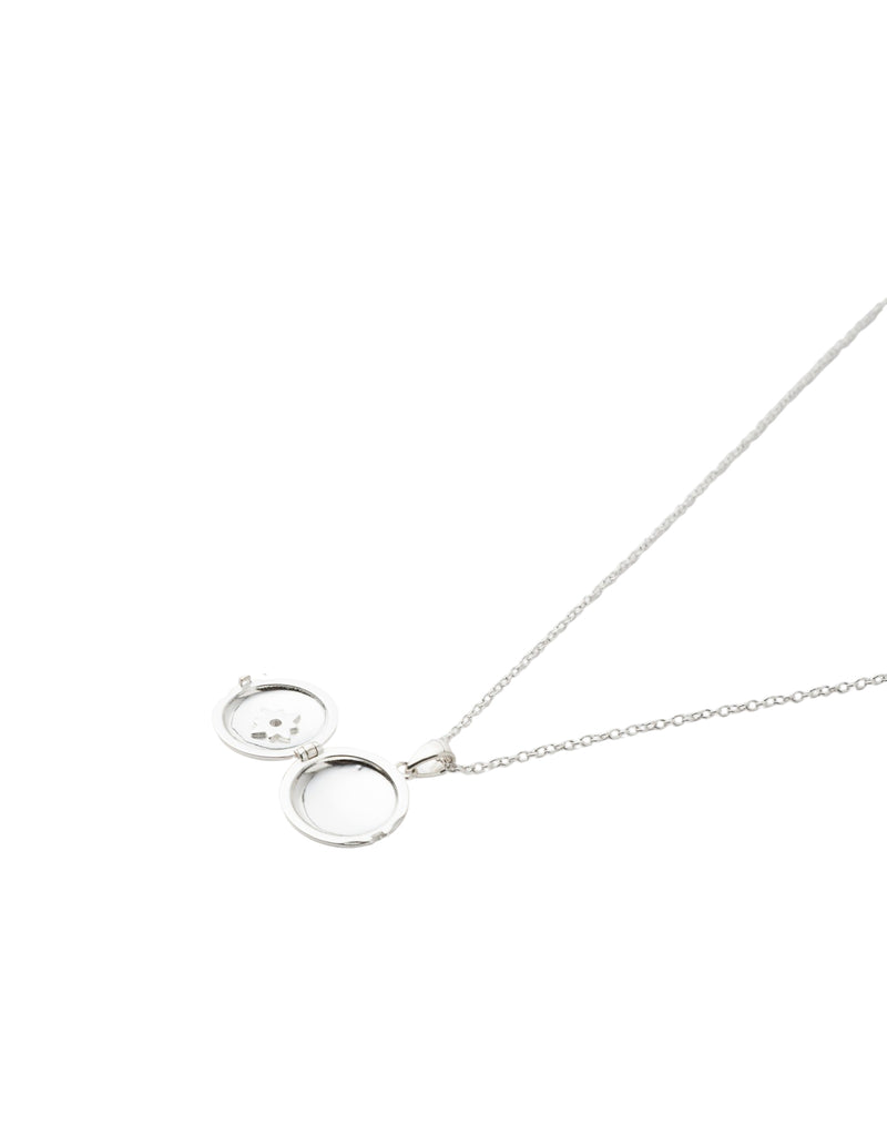 Mocha Elly Lou Lana Round Locket Necklace - Silver