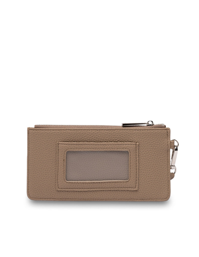 Mocha Longline Coin Card Holder - Taupe