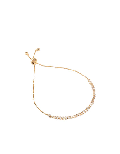 Mocha Georgina Adjustable Tennis Bracelet - Light Gold