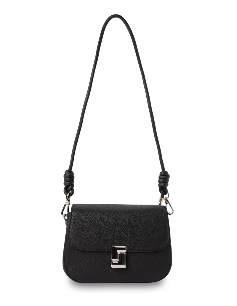 Mocha Sonya Leather Crossbody Bag - Black