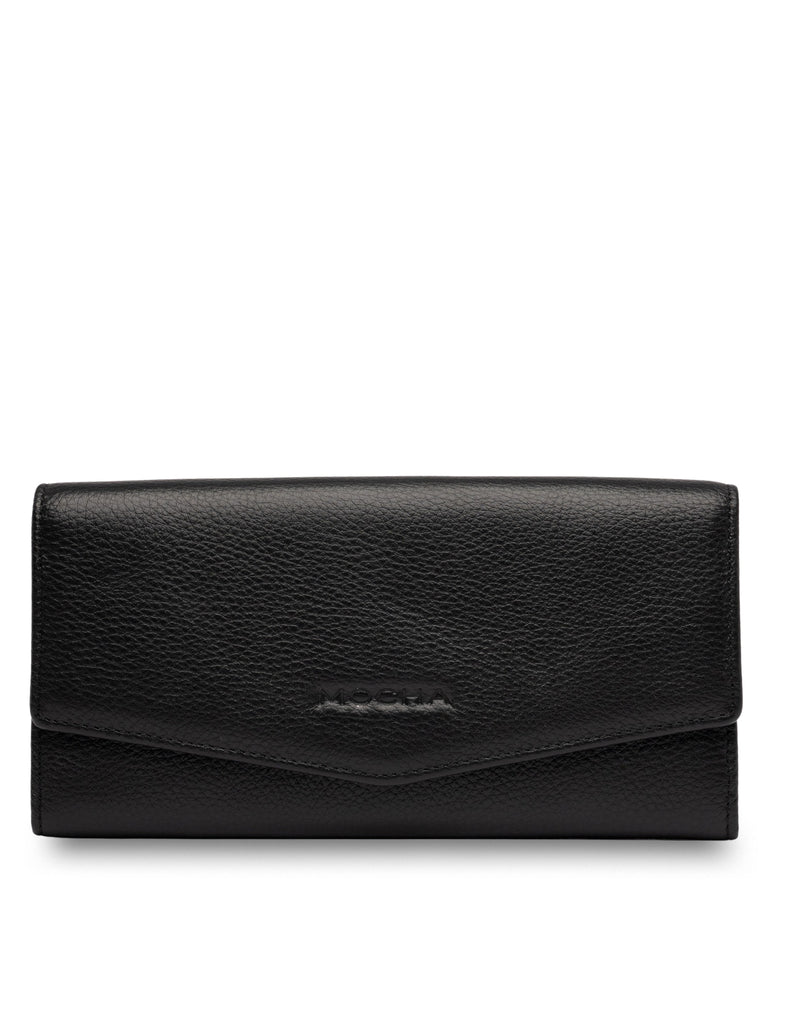 Mocha Tania Long Wallet - Black