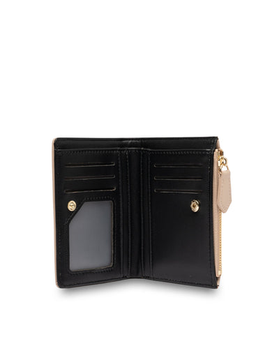 Mocha Small Classic Arya Wallet - Beige/Black