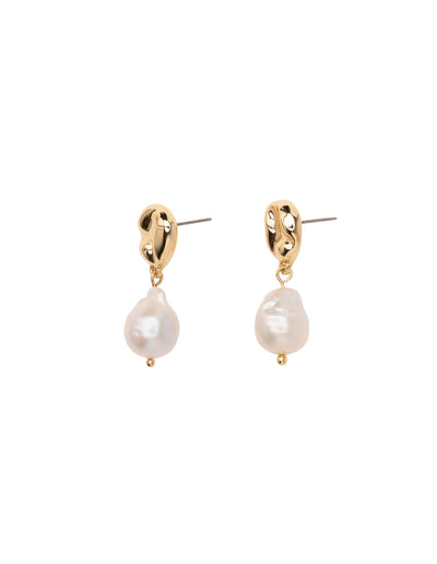 Mocha Margot Baroque Pearl Earrings - Light Gold