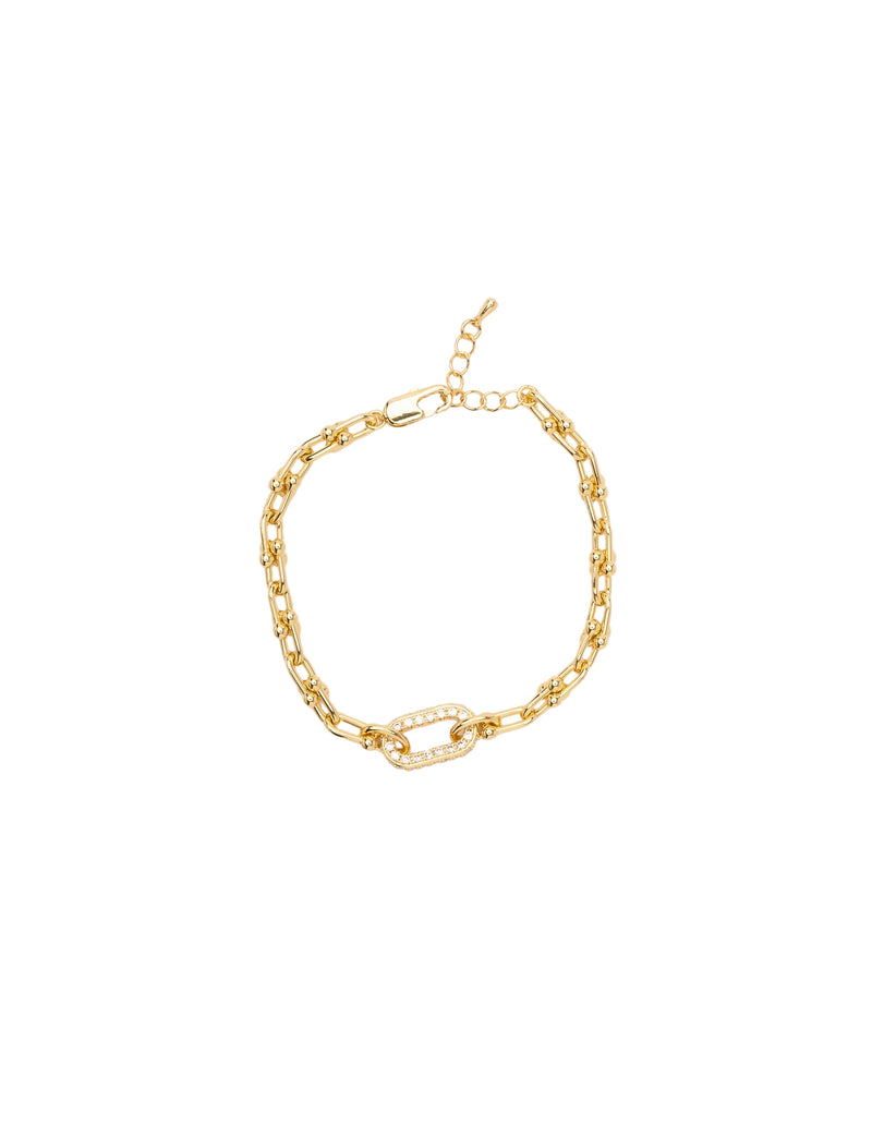 Mocha Kimberley CZ Chain Bracelet - Light Gold