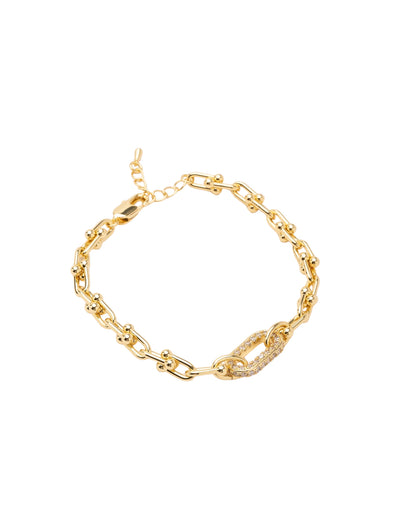 Mocha Kimberley CZ Chain Bracelet - Light Gold