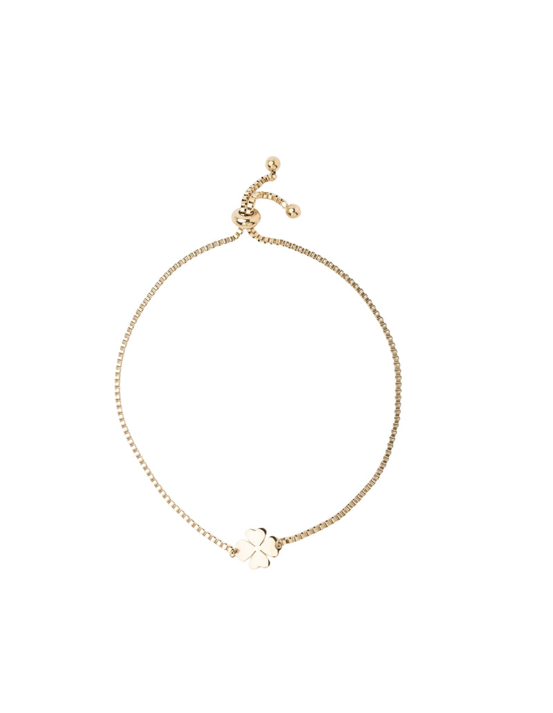 Mocha Zara Clover Bracelet - Light Gold