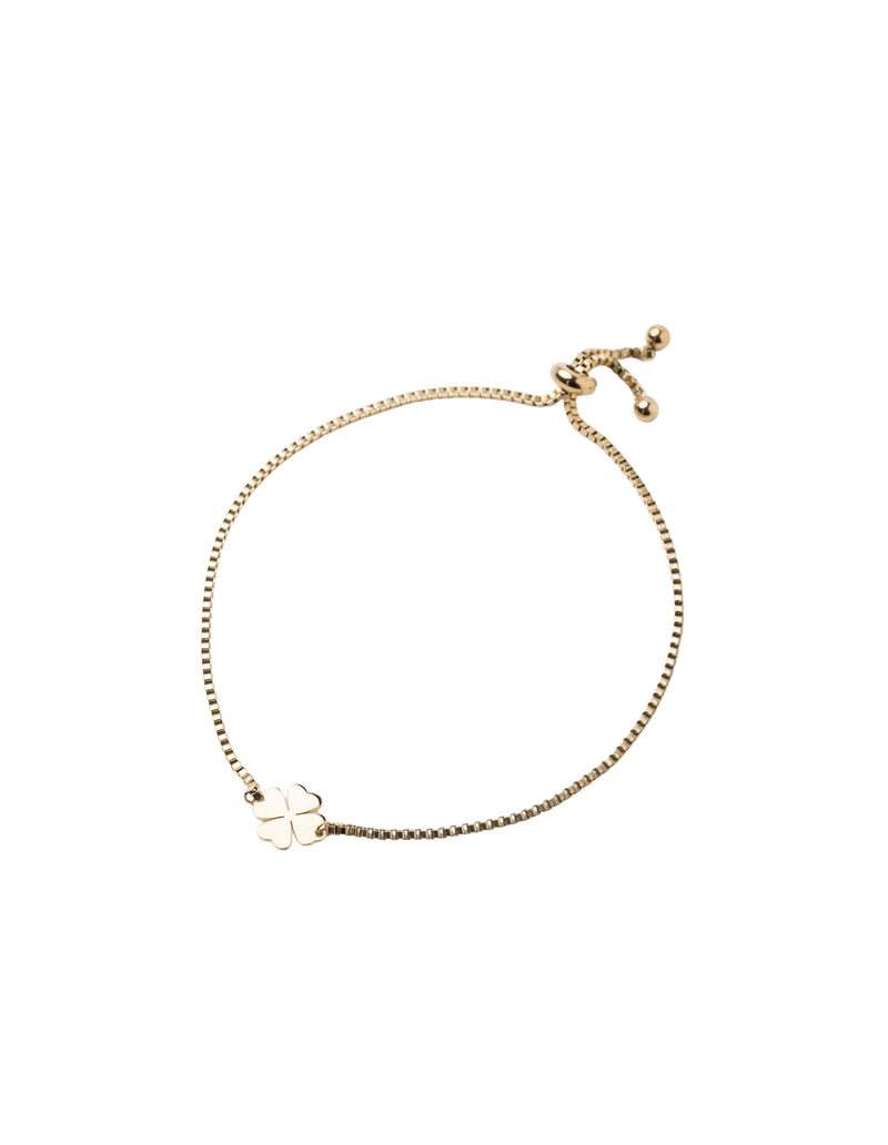 Mocha Zara Clover Bracelet - Light Gold