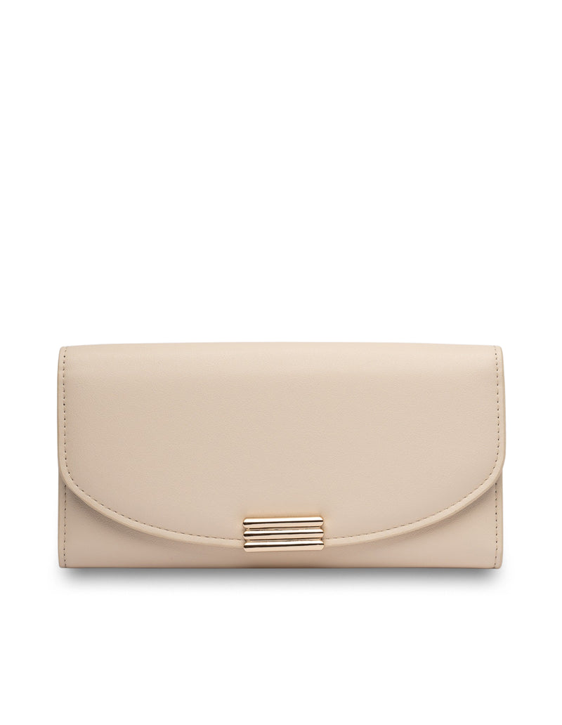 Mocha Daisy Long Wallet - Cream