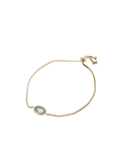 Mocha Freya Adjustable Bracelet - Sky Blue