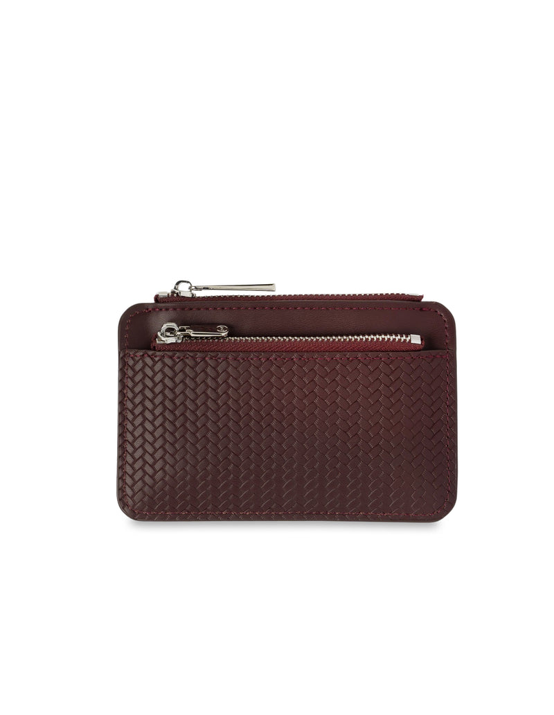 Mocha Tessa Coin Card Holder - Burgundy