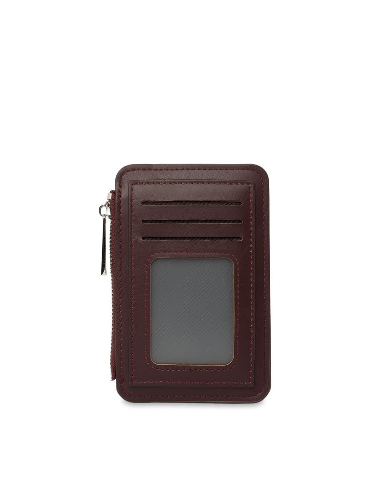 Mocha Tessa Coin Card Holder - Burgundy