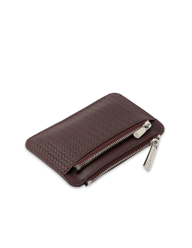 Mocha Tessa Coin Card Holder - Burgundy