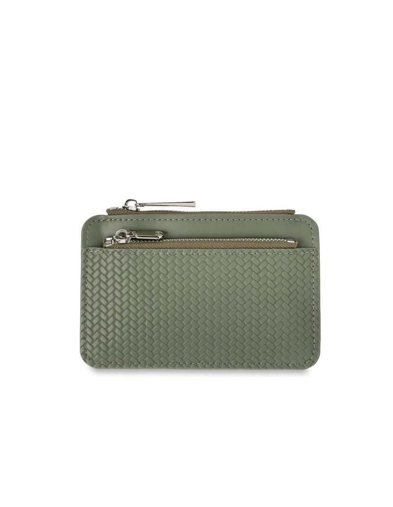 Mocha Tessa Coin Card Holder - Sage