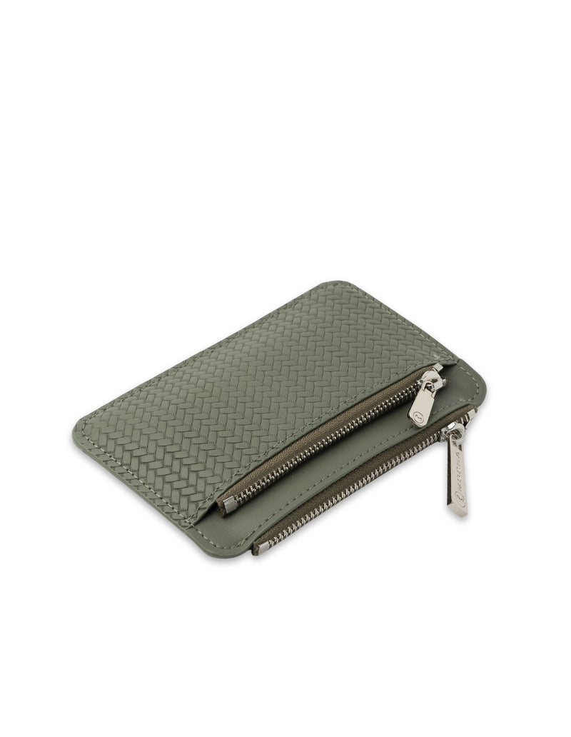 Mocha Tessa Coin Card Holder - Sage