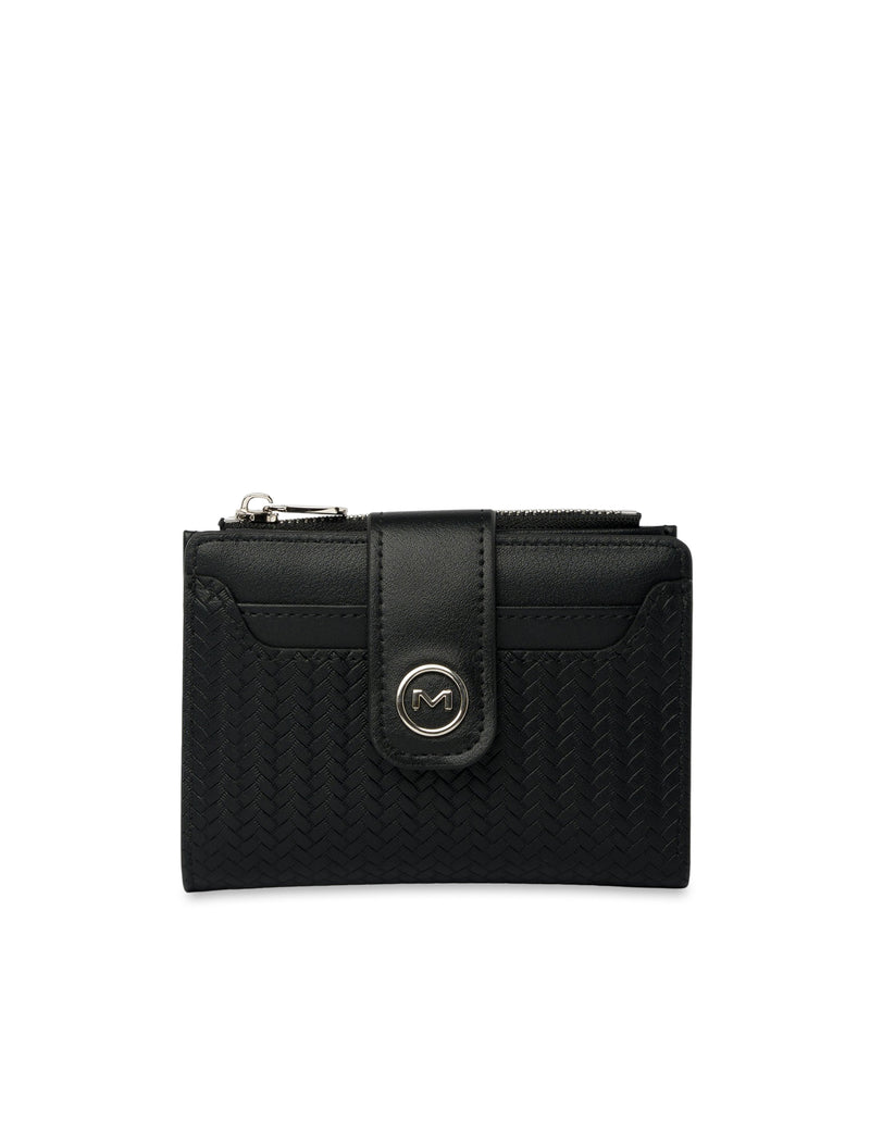 Mocha Tessa Compact Wallet - Black