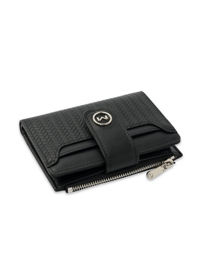 Mocha Tessa Compact Wallet - Black