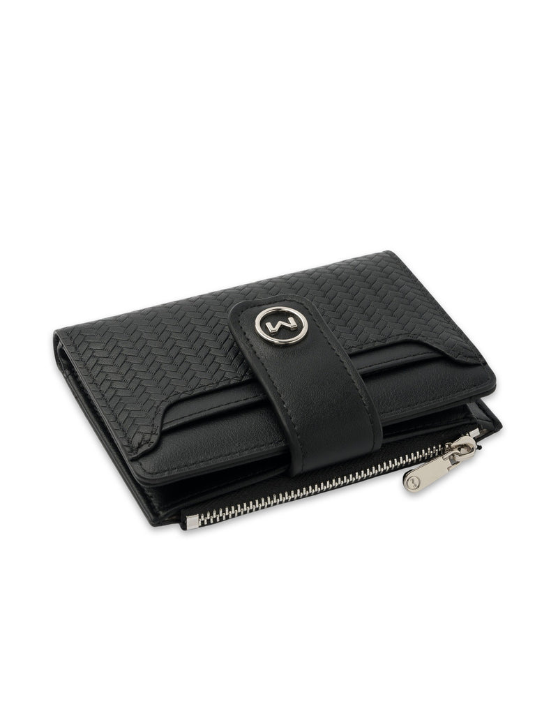 Mocha Tessa Compact Wallet - Black