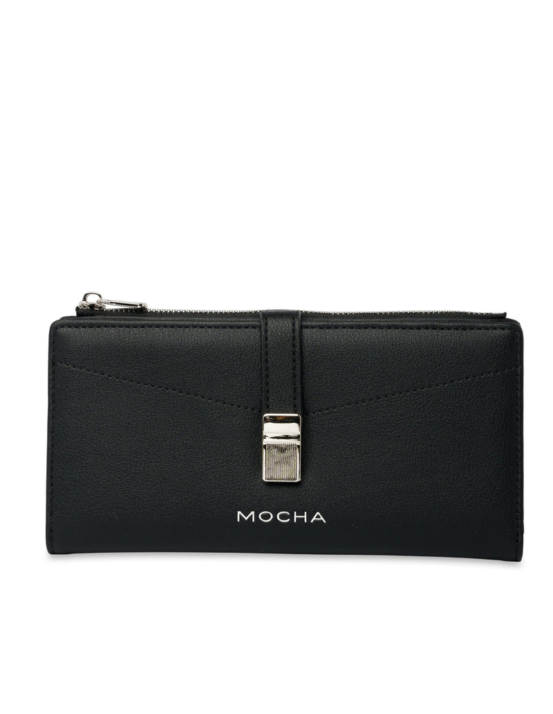 Mocha Piper Long Wallet - Black