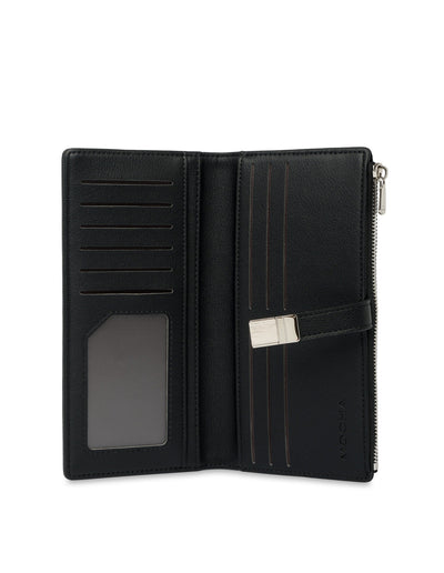 Mocha Piper Long Wallet - Black