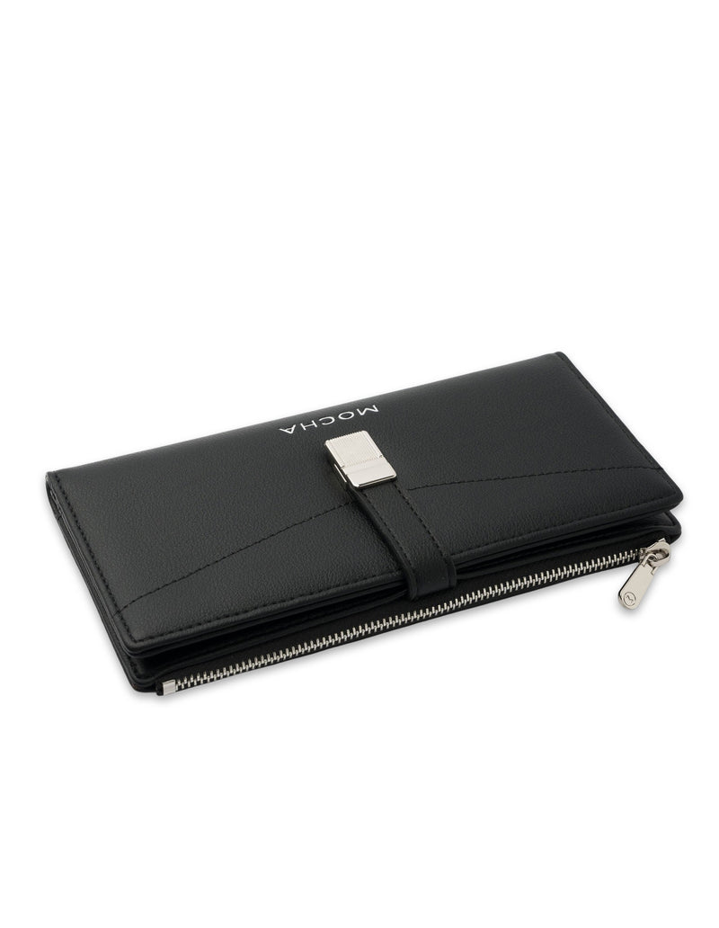 Mocha Piper Long Wallet - Black