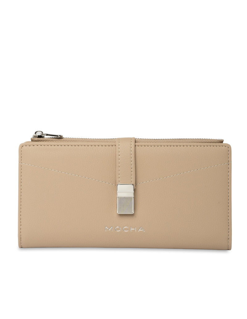 Mocha Piper Long Wallet - Almond