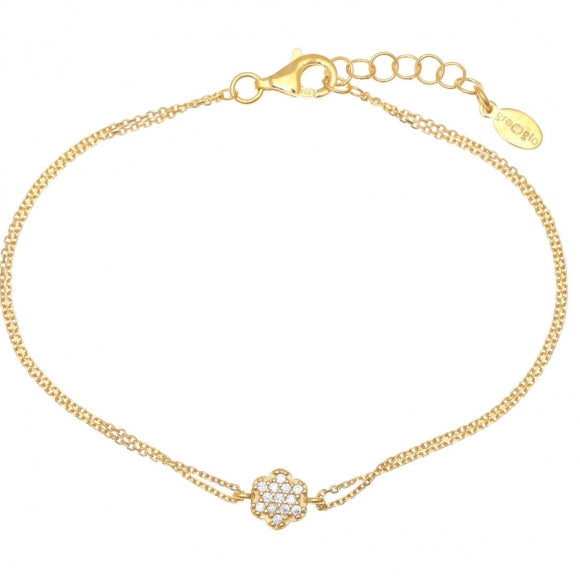 Gregio Simply Me/ Tiny Shiny Yg Bracelet w/ Cz Flower - Gold