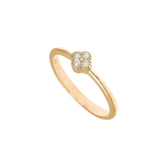 Gregio Simply Me/ Tiny Shiny Yg Ring w/ Cz Flower - Gold