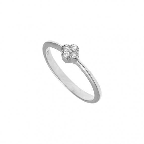 Gregio Simply Me/ Tiny Shiny Ring w/ Cz Flower - Silver