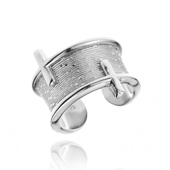 Gregio Funky Metal/ Matte Art Ring - Silver