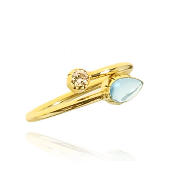 Gregio Color Me Yg Ring w/ Kyanite - Gold