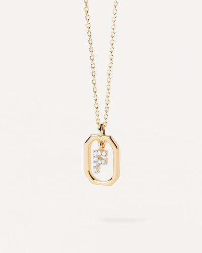 PDPAOLA Mini Letter F Necklace - Gold