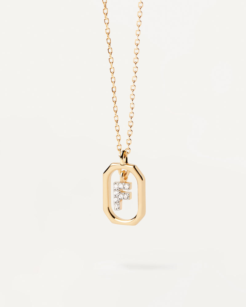 PDPAOLA Mini Letter F Necklace - Gold