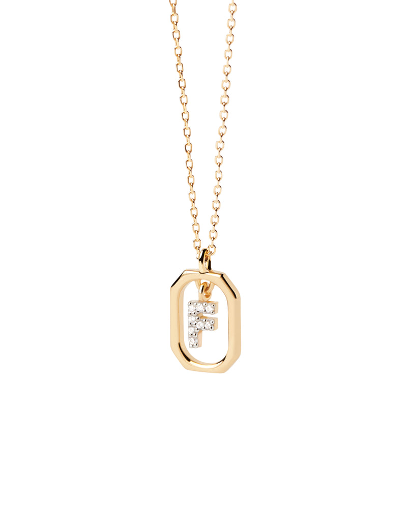 PDPAOLA Mini Letter F Necklace - Gold