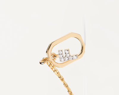 PDPAOLA Mini Letter F Necklace - Gold