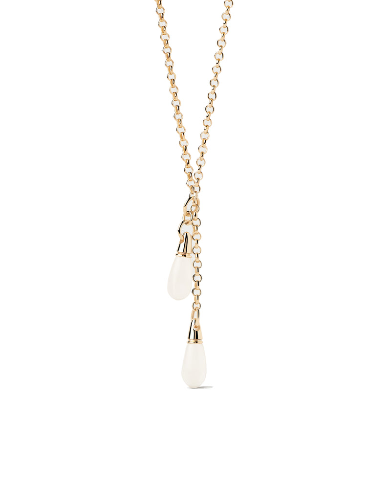 PDPAOLA Rock Crystal Tango Chain Necklace - Gold