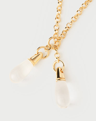 PDPAOLA Rock Crystal Tango Chain Necklace - Gold