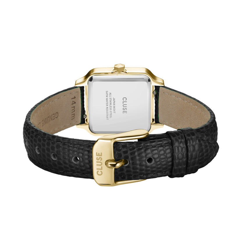 CLUSE Gracieuse Petite Black Lizard Leather - Gold