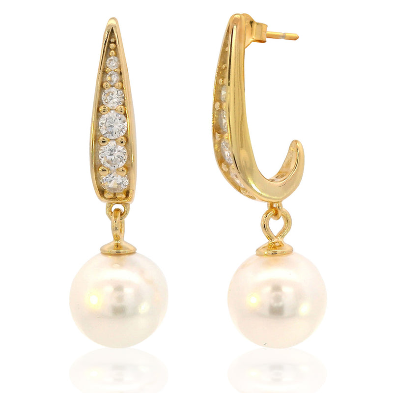 Georgini Adagio Serene Shine Pearl Earrings - Gold