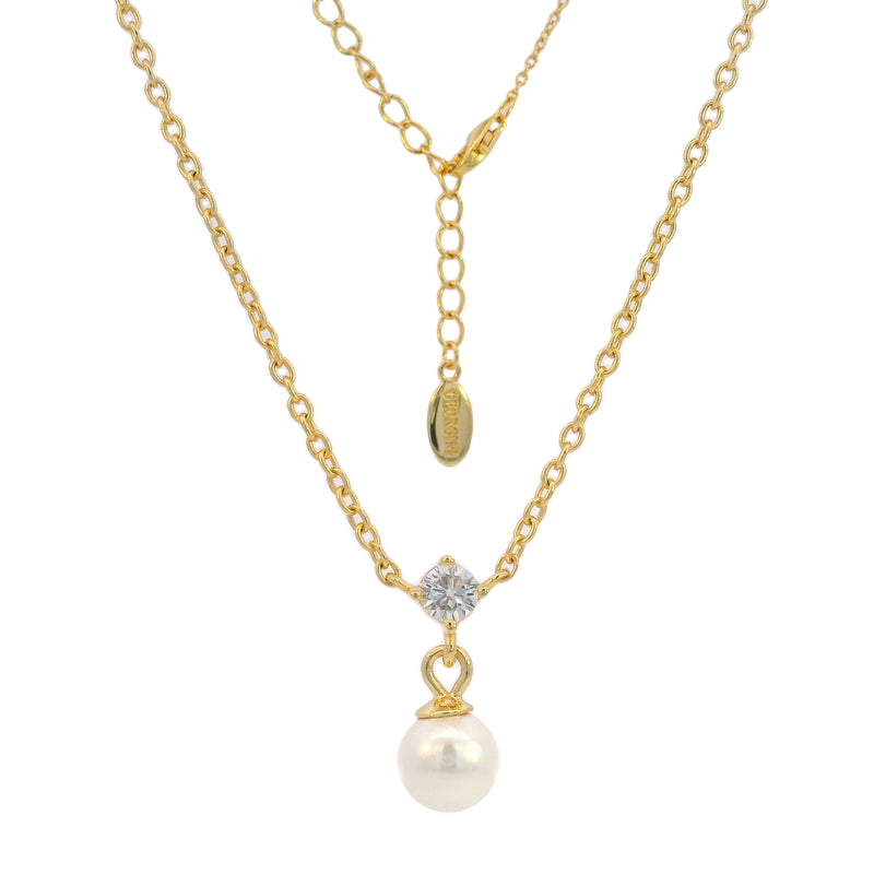 Georgini Adagio Touch of Sparkle Pearl Necklace - Gold