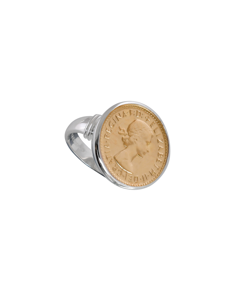 Von Treskow Authentic Sixpence Coin Ring - Gold | Mocha Australia