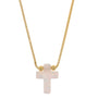 Mocha Sterling Silver Mini Cross Gold Fine Necklace - White