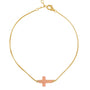 Mocha Sterling Silver Mini Cross Gold Fine Bracelet - Pink