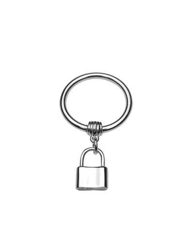 Von Treskow Art Deco Hook Ring w/ Mini Padlock - Silver | Mocha Australia