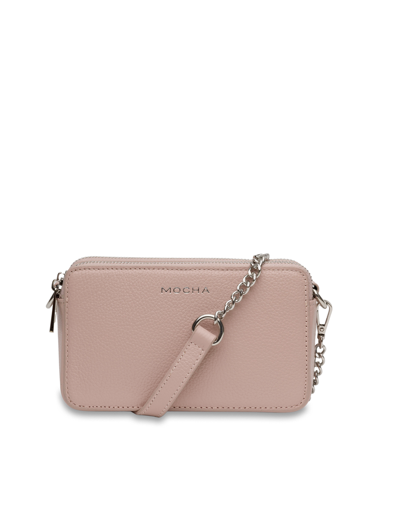 Mocha Mini Leather Chain Crossbody Bag - Blush | Mocha Australia