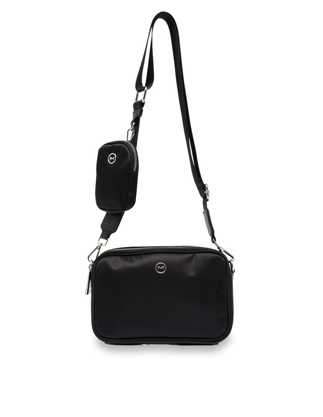 Black double zip cross body bag online