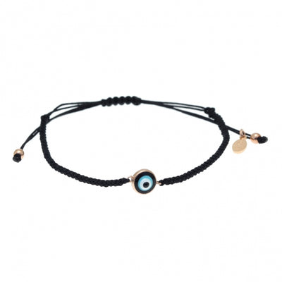 Gregio Adjustable Bracelet w/ Evil Eye - Black | Mocha Australia
