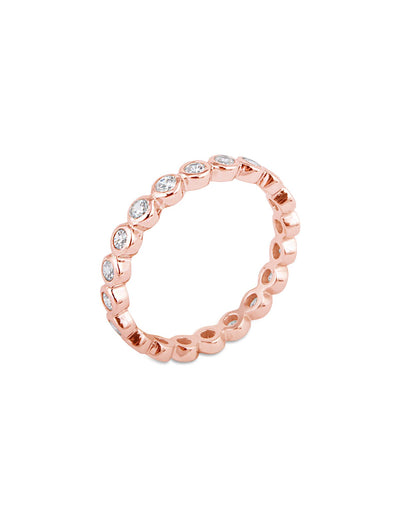 Bianc Eternity Ring w/ Cubic Zirconia - Rose Gold | Mocha Australia