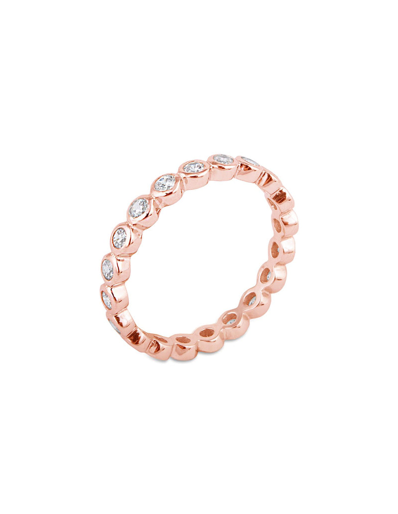 Bianc Eternity Ring w/ Cubic Zirconia - Rose Gold | Mocha Australia